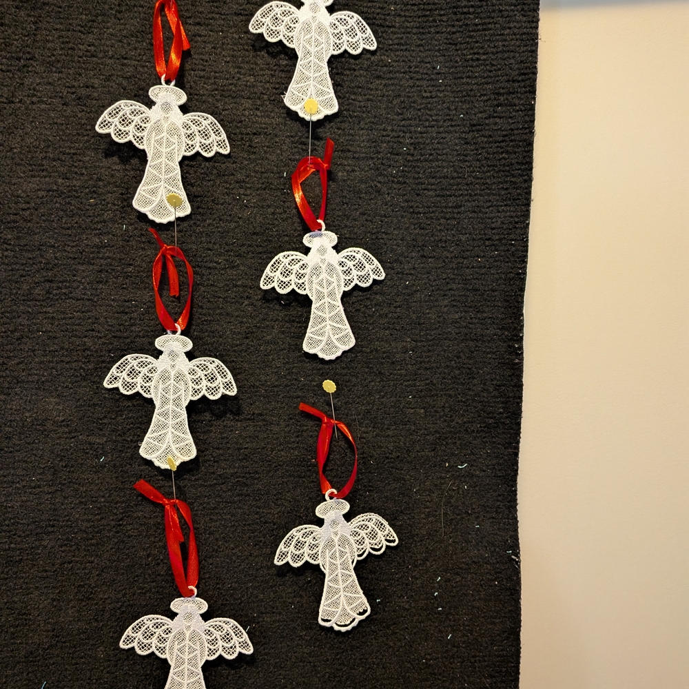Elegant White Lace Angel Ornaments